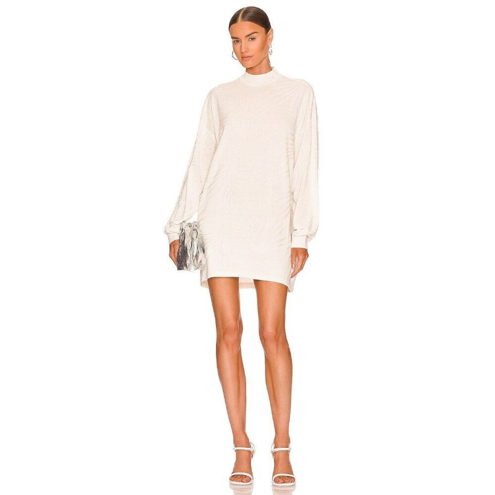RTA Cassia Sweater Knit Mini Dress in White Tropical Small Womens Tunic